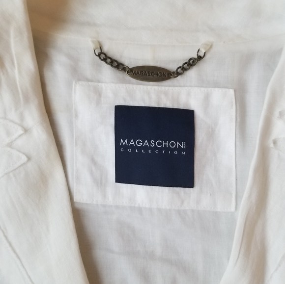 Magaschoni White Linen Jacket sz S NEW $248 - Picture 3 of 6